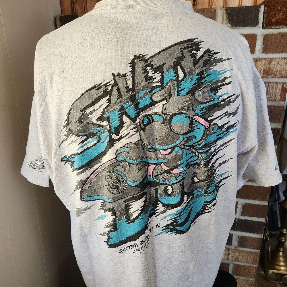 Vintage Single Stitch Salty Dog Surf Shop Daytona Beach  Size XL USA Y2K 90's